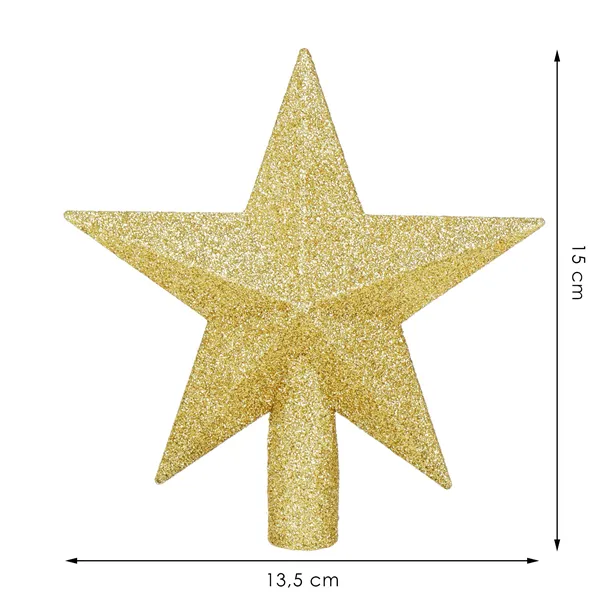 Joulukuusen latva Springos CA1195 15 cm, kultainen