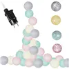 Cotton balls 30 LED decorative lights, electric garland Springos CL0154 turquoise-pink