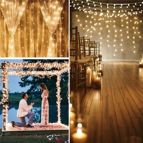 Christmas LED light curtain Springos CL0183, 300 LED, 3X3 m, warm white