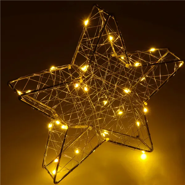 Christmas Decoration Springos CL4128, 30 LED, Stained Glass Star, Warm White Light