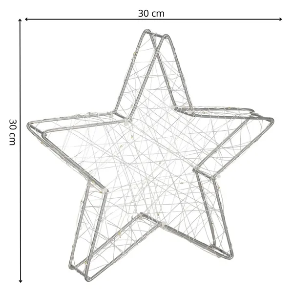 Christmas Decoration Springos CL4128, 30 LED, Stained Glass Star, Warm White Light
