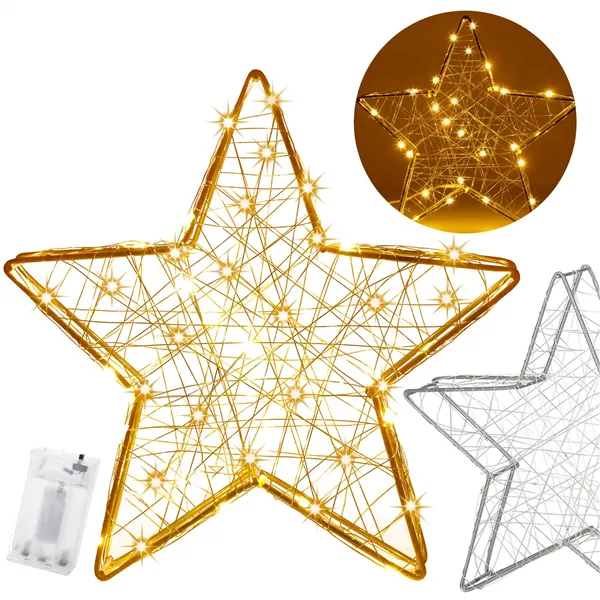 Christmas Decoration Springos CL4128, 30 LED, Stained Glass Star, Warm White Light