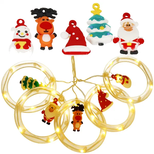 Light curtain Springos CL4042, 110 LED garland, USB lights with figurines warm white