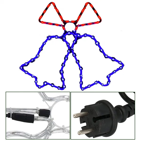 Christmas decoration Springos CL4049 72 LED tree lights bells, blue-red