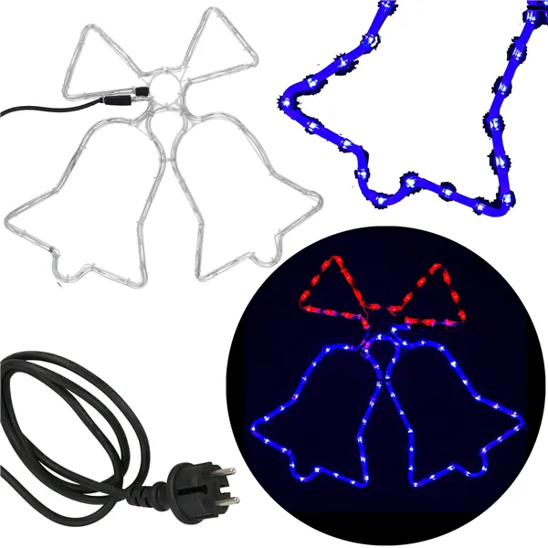 Christmas decoration Springos CL4049 72 LED tree lights bells, blue-red