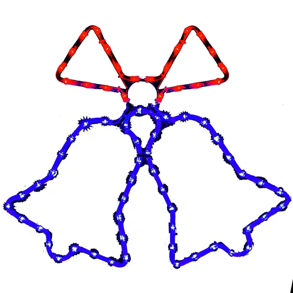 Christmas decoration Springos CL4049 72 LED tree lights bells, blue-red