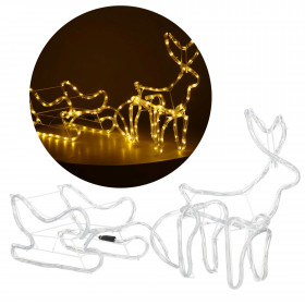 LED Christmas Decoration Reindeer with Sleigh Springos CL4119, 120 cm, Warm White