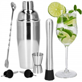 KI0013 BARTENDER SET FOR DRINKS SHAKER 550 ML, 6 ELEMENTS.