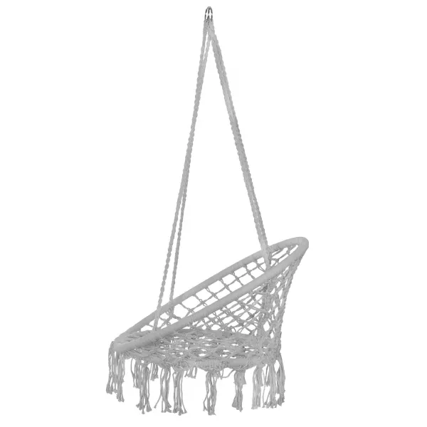 Hanging Chair Springos SPR0040 with Tassels, Grey