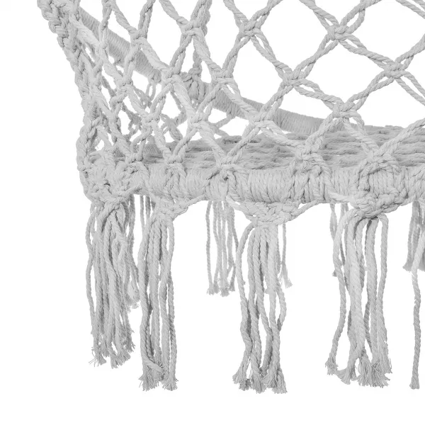 Hanging Chair Springos SPR0040 with Tassels, Grey