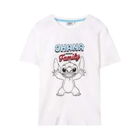Krekls ar Īsām Piedurknēm Bērniem Stitch Balts