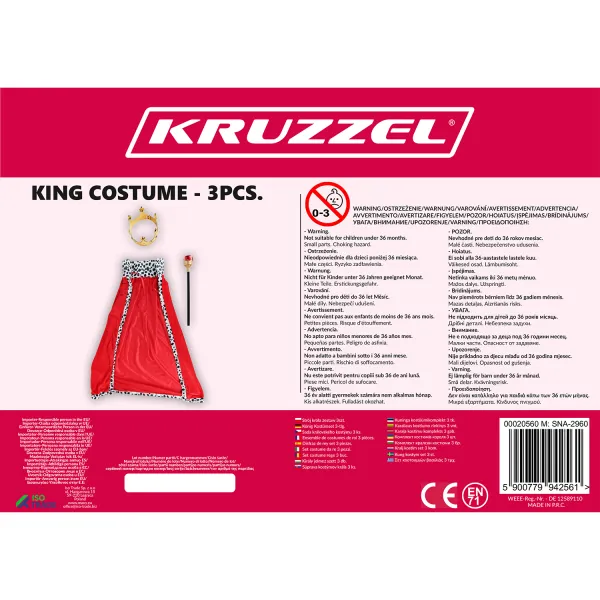 Kuninkaan asusetti, 3 kpl Kruzzel 20560