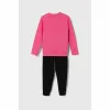 Vaikiškas sportinis kostiumas Adidas Essentials Juoda Spalvotas Rožinė