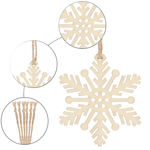 Joulukuusen puinen koriste Springos CA0770, 6 kpl