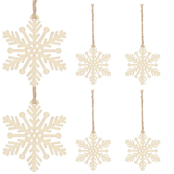 Joulukuusen puinen koriste Springos CA0770, 6 kpl