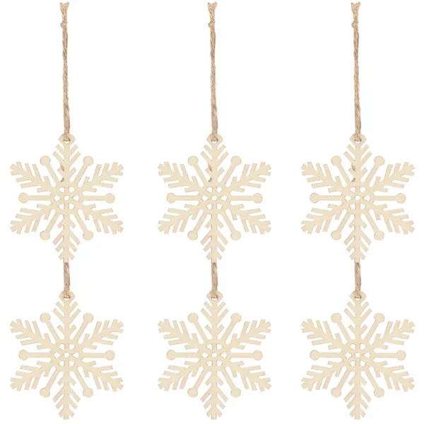 Joulukuusen puinen koriste Springos CA0770, 6 kpl