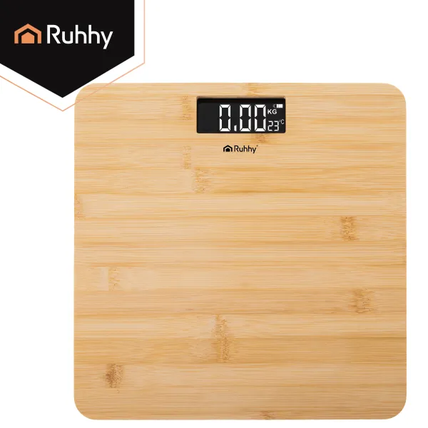 LCD bathroom scale - wooden Ruhhy 22522