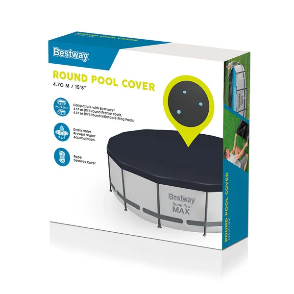 Swimming Pool Cover Bestway Black Ø 457 cm (1 Unit)