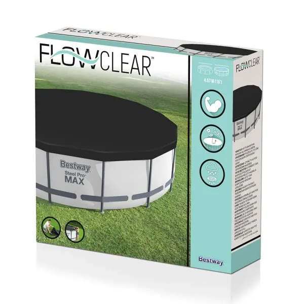 Swimming Pool Cover Bestway Black Ø 457 cm (1 Unit)