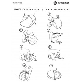 Pop up telk Springos PT005 200 x 120cm
