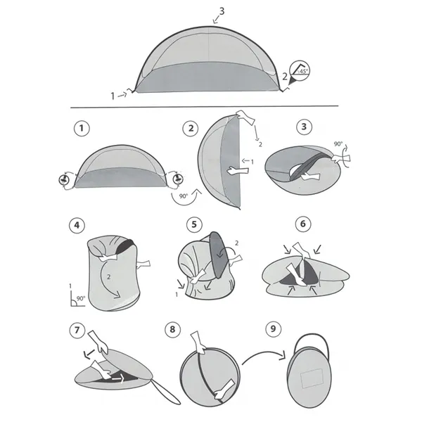 Palapinė Springos PT003 Pop-Up (200×120×110 cm), oranžinė