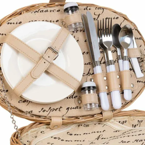 Picnic Basket Alexandra House Living Grey Natural wicker