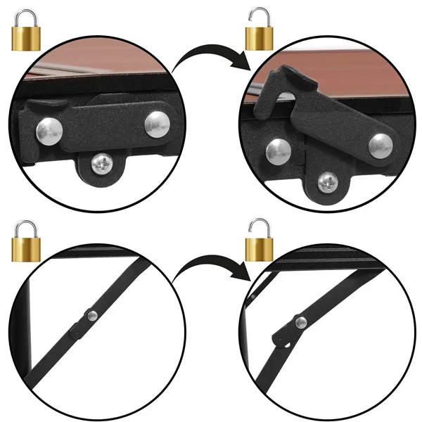 Springos kokoontaitettava pöytä tuoleineen CS0107 120 x 60 cm