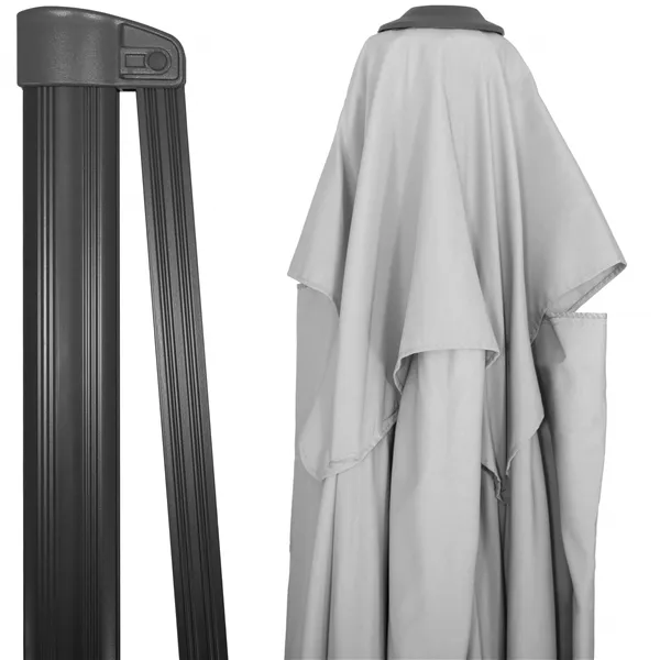 Sodo skėtis Springos GU0048, 500 cm, su uždangalu, kabantis, šviesiai pilkas