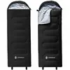 2-in-1 matkamakuupussi Springos CS0122, 220x80 cm, lämmin retkipeitto, mustanharmaa
