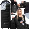 Спальный мешок 2-в-1 Springos CS0122, 220x80 см, теплое одеяло для кемпинга, черно-серый