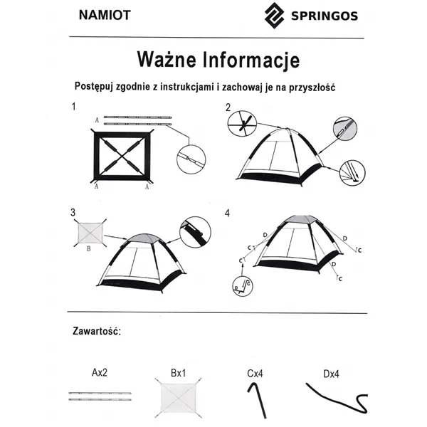 2 hengen sininen teltta, jossa hyttysverkko ja UV-suodatin Springos PT007