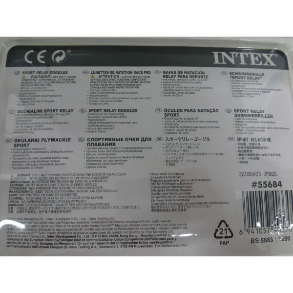 Lasten uimalasit SPORT Intex 55684E Sininen Pinkki