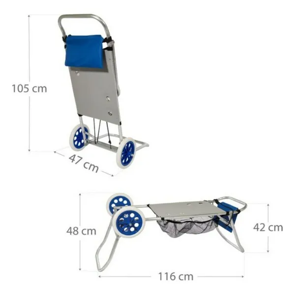 Multi-purpose beach cart Colorbaby Aluminium