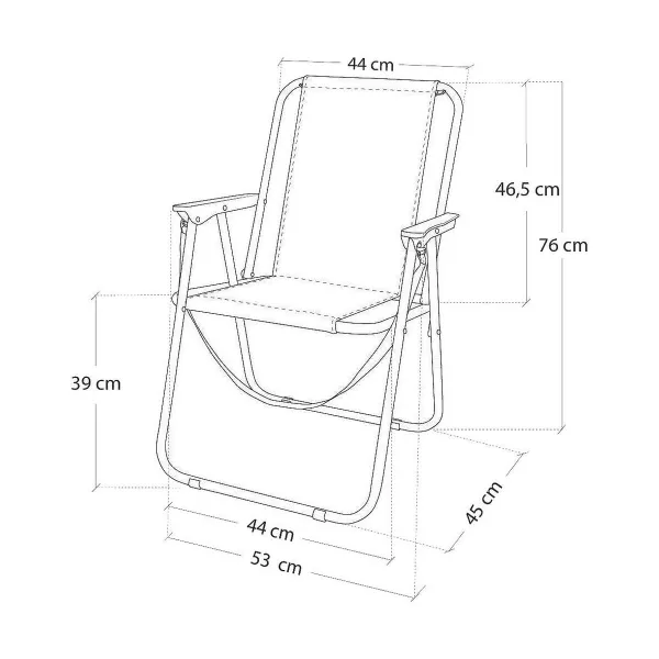 Beach Chair Aktive White Navy Blue 44 x 45 x 76 cm Sailor