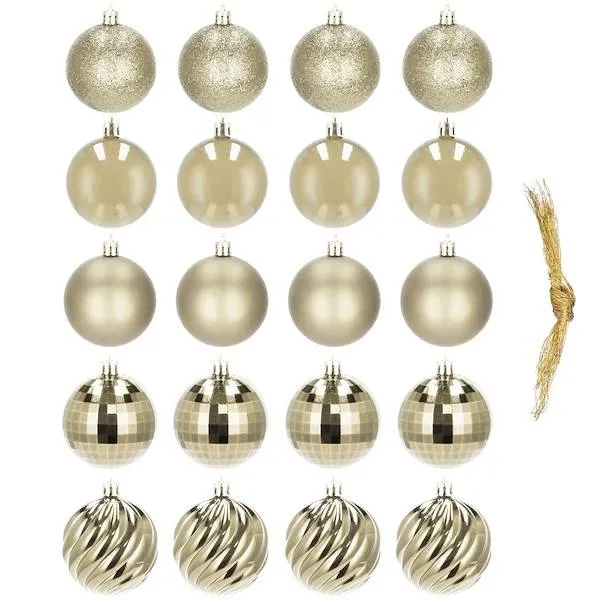 Kalėdinė eglutės dekoracijų rinkinys Springos CA0141, 20 vnt.