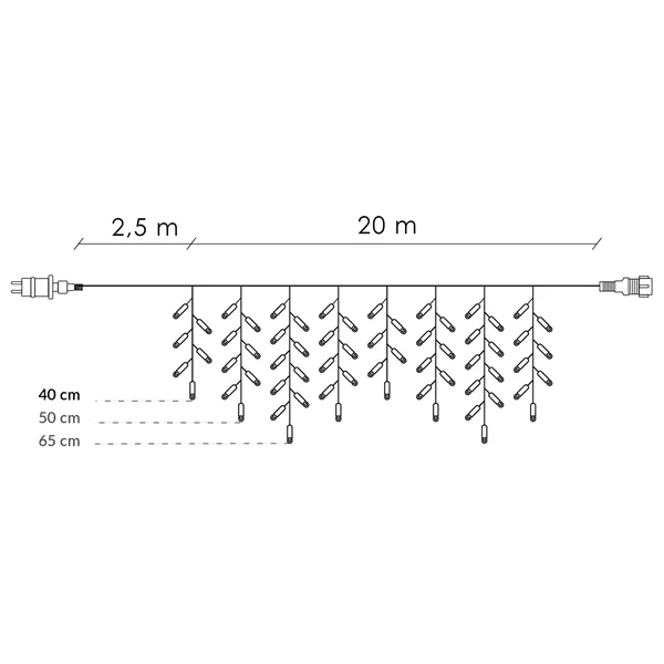 LED Kalėdinės užuolaidos Springos CL0530 20m