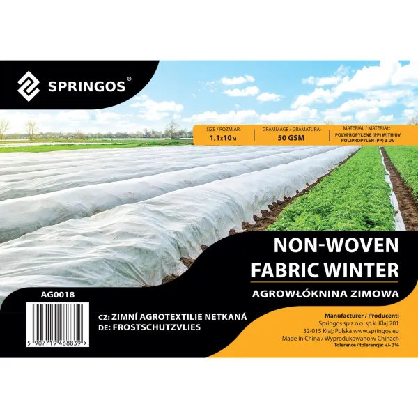 Зимний агротекстиль Springos AG0018 50г/м2 10х1,1м белый