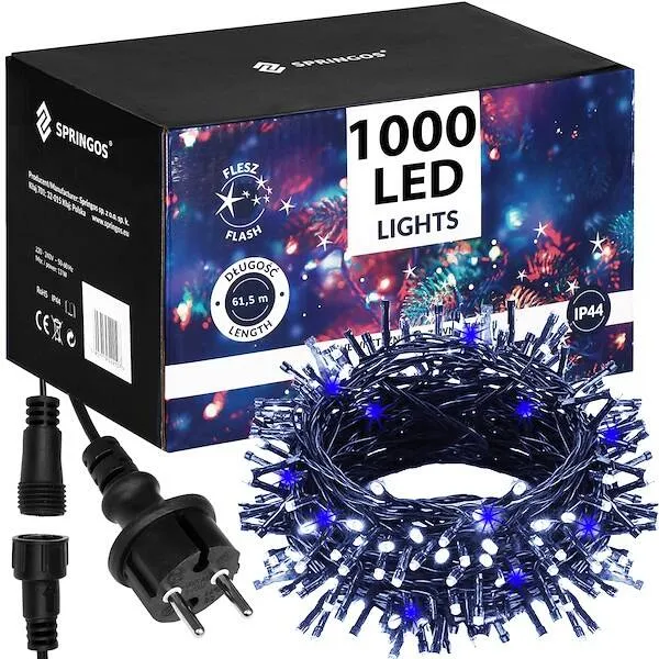 Springos CL1008 jouluvalot 1000 LED 61,5 m