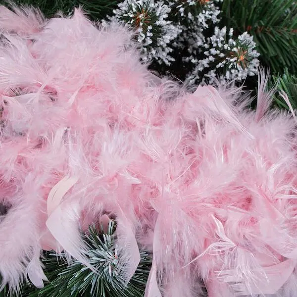 Feather chain, boa scarf Springos CA0892 300 cm pink