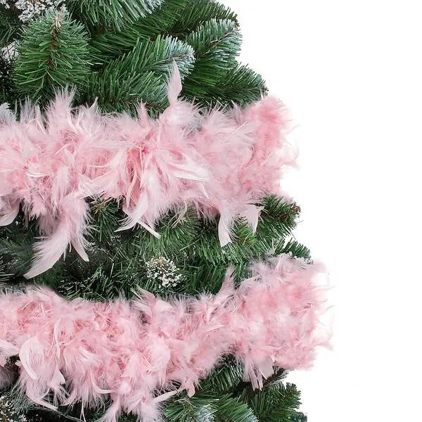 Feather chain, boa scarf Springos CA0892 300 cm pink