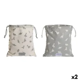 Vaikiška kuprinė DKD Home Decor Balta Pilka 24 x 2 x 26 cm (2 vnt.)