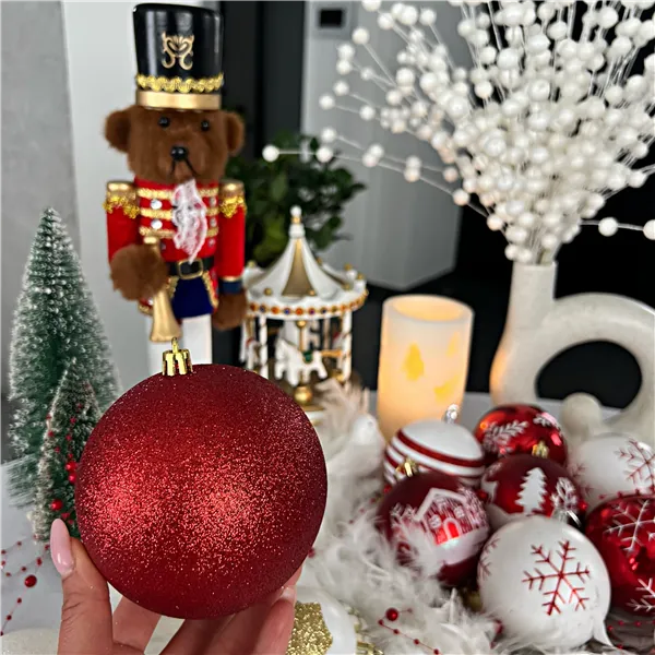 Ziemassvētku eglīšu rotājumu komplekts Springos CA0090, 10 cm, 6 gab.