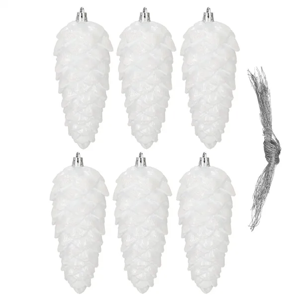 Ziemassvētku eglīšu bumbiņas čiekuri Springos CA1170 6 gab 14 cm