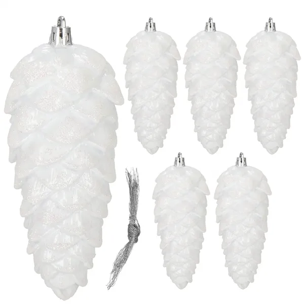 Подвески на елку шишки Springos CA1170 6 шт 14 см