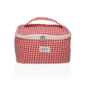 Travel Vanity Case Versa Vichy Red Polyester Textile 12 x 12 x 20 cm