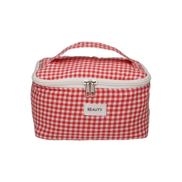 Travel Vanity Case Versa Vichy Red Polyester Textile 12 x 12 x 20 cm