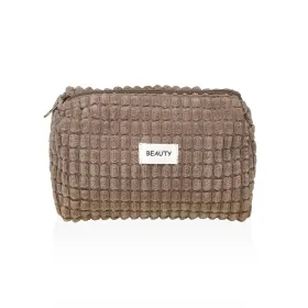 Travel Vanity Case Versa Corduroy Khaki Polyester 8 x 11 x 18 cm