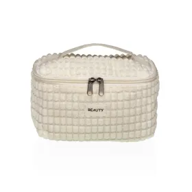 Travel Vanity Case Versa Corduroy White Polyester Textile 12 x 12 x 20 cm