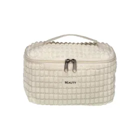 Travel Vanity Case Versa Corduroy White Polyester Textile 12 x 12 x 20 cm