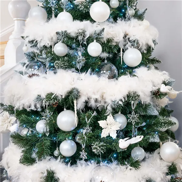 Plunksnų girlianda Kalėdų eglutei Springos CA0069, 400 cm